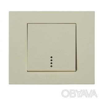 Выключатель 1-клавишный с подсветкой кремовый GRANO - производитель Ovivo Electr. . фото 1