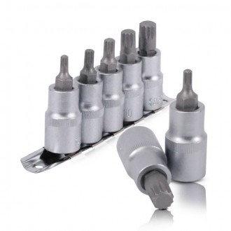 Набор сплайнов на планке М5,6,8,10,12-1/2", 5ед. INTERTOOL HT-1850. Житомир. фото 1 Набор сплайнов на планке М5,6,8,10,12-1/2", 5ед. INTERTOOL HT-1850. Житомир. фото 1