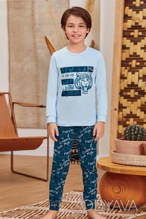 Пижама для мальчика Арт. 9791-207 голубая с синим
Состав: 95% хлопок 5% эластан
. . фото 1