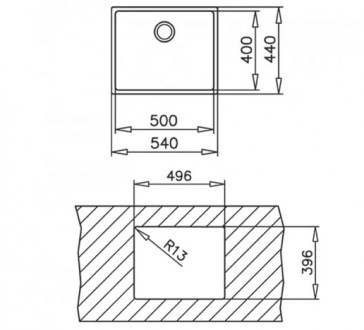 Прямоугольная мойка для кухни под столешницу Teka BE LINEA RS15 50.40 (115000005. . фото 3