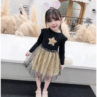 Нарядна чорна сукня для маленької принцеси, верх-бавовна рубчик, низ - фатин, пі. . фото 7