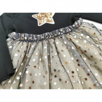 Нарядна чорна сукня для маленької принцеси, верх-бавовна рубчик, низ - фатин, пі. . фото 5