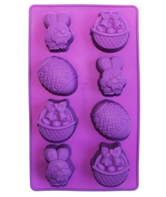 Силиконовая форма Hauser Пасхальная 6 ячеек: 3 зайца, 3 пасхальных корзинки и 2 . . фото 2