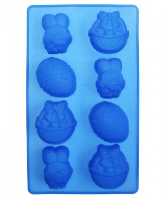 Силиконовая форма Hauser Пасхальная 6 ячеек: 3 зайца, 3 пасхальных корзинки и 2 . . фото 4