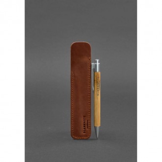 Чохол призначений для однієї ручки товщиною до 1 см. Виконаний з натуральної шкі. . фото 3