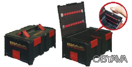 ABS TOOL CASE STOCKABLEWITHON UPPER AND TWO LOWER TOOL PANELS 464 X 335 X 362 MM. . фото 1