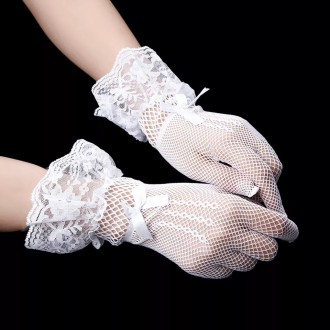 Размер перчаток М (25х8 см), материал полиэстер. Цвет белый.
 
 
. . фото 3