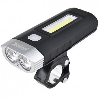 • Фара велосипедная;
• Источник света: 2 × T6 LED (500 lm), 1 x COB LED (200 lm). . фото 2