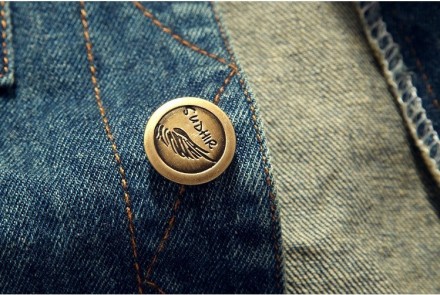 Стильный и удобный мужской джинсовый жилет с карманами на груди, с винтажным диз. . фото 9