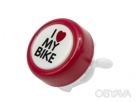 Легкий, громкий и удобный велосипедный звонок с 3D надписью "I LOVE MY BIKE".. . фото 1