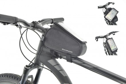 Вместительная сумка с креплением на верхнюю трубу рамы велосипеда и отделением п. . фото 3