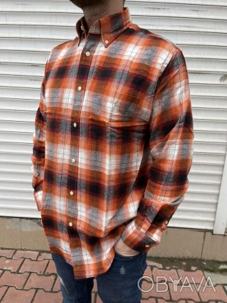 Рубашка мужская байковая теплая больших размеров плотная высокого качества BASIC. . фото 1