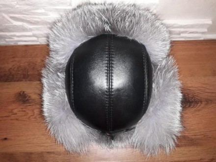 Продаётся шапка зимняя мужская, натуральная кожаная с чернобуркой (блюфрост), в . . фото 4