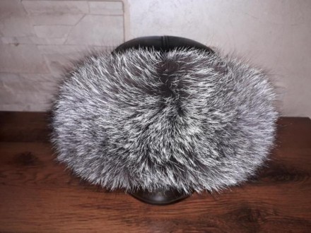 Продаётся шапка зимняя мужская, натуральная кожаная с чернобуркой (блюфрост), в . . фото 3