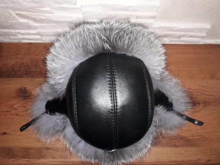 Продаётся шапка зимняя мужская, натуральная кожаная с чернобуркой (блюфрост), в . . фото 6