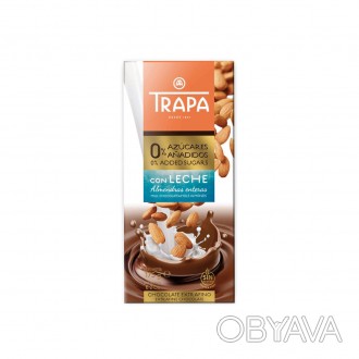 Молочный шоколад TRAPA INTENSO с миндалем 0% azucares (added sugars) не содержит. . фото 1