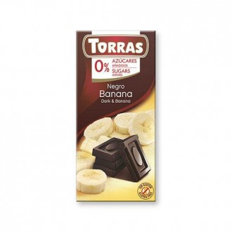 Шоколад черный без сахара и глютена Torras с бананом 75г. Бровары. фото 1 Шоколад черный без сахара и глютена Torras с бананом 75г. Бровары. фото 1