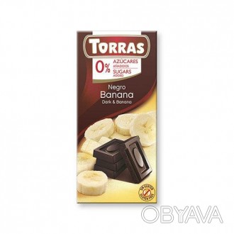 Черный шоколад с бананом (без сахара и без глютена) Torras Dark with banana - на. . фото 1