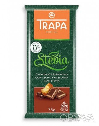 Шоколад без сахара 75г TRAPA STEVIA молочный с фундуком