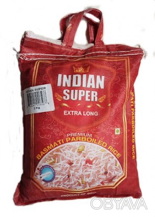 Рис пропарений басматі Indian Super Extra Long Bassati 1 кг
Рис басматі містить . . фото 1