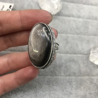 Предлагаем Вам купить кольцо с натуральным камнем обсидиан в серебре.
Размер 17,. . фото 5