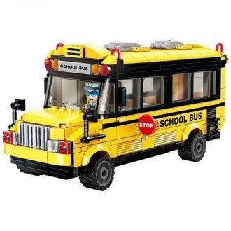 Конструктор для детей Qman 1136 – это яркий школьный автобус, почти как настоящи. . фото 6