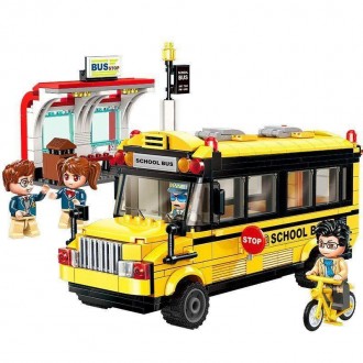 Конструктор для детей Qman 1136 – это яркий школьный автобус, почти как настоящи. . фото 2