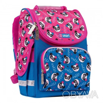 Рюкзак шкільний каркасний SMART PG-11 Hello, panda, синій/рожевий
В интернет-маг. . фото 1