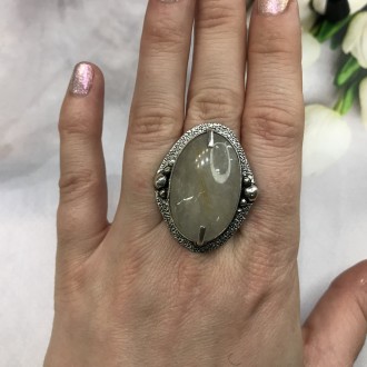 Предлагаем Вам купить великолепное кольцо с натуральным камнем кварц- волосатик . . фото 6