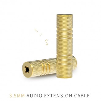 Аудио переходник Jack 3.5 - Jack 3.5 мм 3 pin (мама) для соединения AUX кабелей,. . фото 2