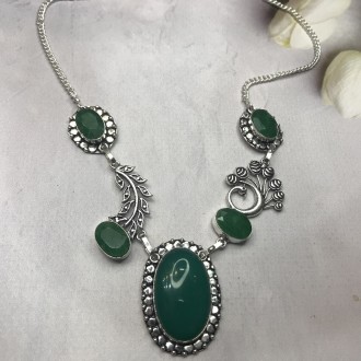 Предлагаем Вам купить красивое ожерелье - натуральный индийский изумруд и оникс . . фото 2
