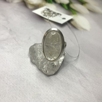 Предлагаем Вам купить великолепное кольцо с натуральным камнем кварц- волосатик . . фото 4