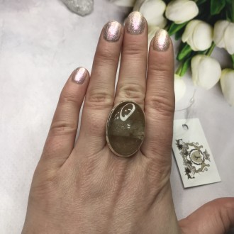 Предлагаем Вам купить великолепное кольцо с камнем кварц- волосатик в серебре. Р. . фото 4