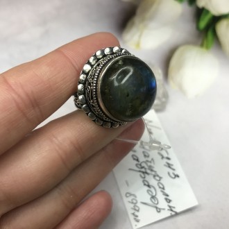Предлагаем Вам купить элегантное кольцо с камнем лабрадор в серебре. Размер 17,5. . фото 7