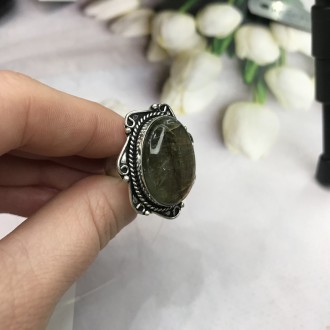 Предлагаем Вам купить элегантное кольцо с камнем лабрадор в серебре. Размер 17,7. . фото 8