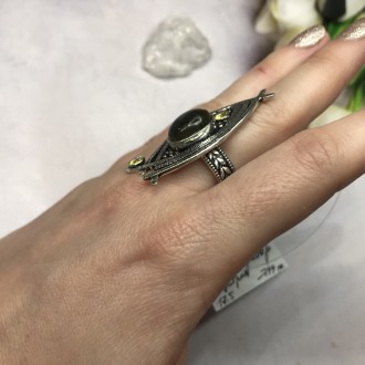 Предлагаем Вам купить элегантное кольцо с камнем лабрадор и цитрин в серебре. Ра. . фото 4