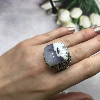 Очень красивое кольцо с натуральным дендритовым опалом в серебре.
Размер 20,0.
А. . фото 9