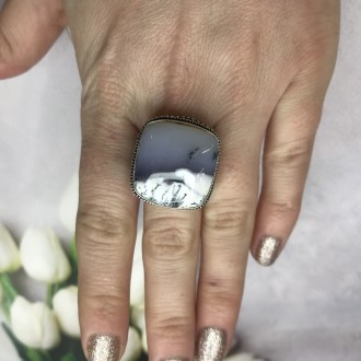 Очень красивое кольцо с натуральным дендритовым опалом в серебре.
Размер 20,0.
А. . фото 8