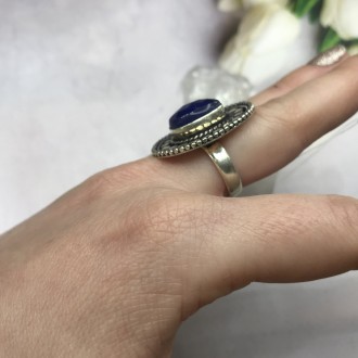Предлагаем Вам купить кольцо с камнем индийский сапфир в серебре. Размер 17,4. И. . фото 4
