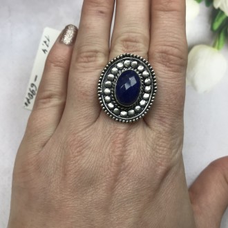 Предлагаем Вам купить кольцо с камнем индийский сапфир в серебре. Размер 17,4. И. . фото 3
