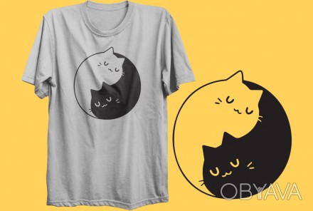 Футболка с печатью для мужчин Cats (XS, S, M, L, XL, XXL ).
- В наличии есть муж. . фото 1