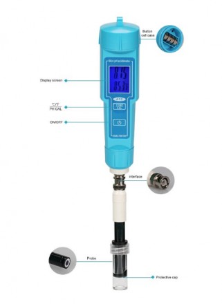  
Профессиональный pH-метр pH-6118 — прибор для измерения рН поверхностей . . фото 4