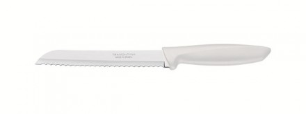 Короткий опис:
Набор ножей для хлеба Tramontina Plenus light grey, 178 мм. Упако. . фото 3