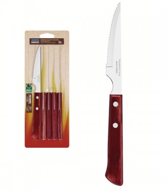Короткий опис:
Набор ножей для стейка TRAMONTINA Barbecue Polywood, 101.6 мм (6 . . фото 2