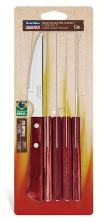 Короткий опис:
Набор ножей для стейка TRAMONTINA Barbecue Polywood, 101.6 мм (6 . . фото 3