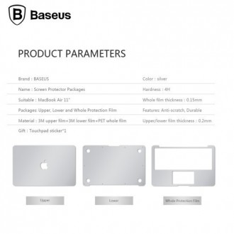 Захисні плівки фірмові наклейки BASEUS
 
Призначені для захисту корпусу MacBook . . фото 7