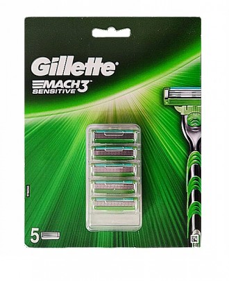 Сменные кассеты для бритья Gillette Mach 3 Sensitive 5шт Сменные лезвия Джилет М. Одесса. фото 1 Сменные кассеты для бритья Gillette Mach 3 Sensitive 5шт Сменные лезвия Джилет М. Одесса. фото 1