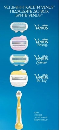 Женские сменные картриджи для бритья Gillette Venus&Olay 4 шт 
Описание:
Оригина. . фото 3