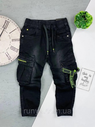 Черные детские джинсы для мальчика. Шикарные, стильные джинсы для мальчика, прои. . фото 2