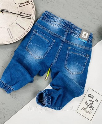 Детские весенние джинсы для мальчика. Ткань: коттон, пояс - резинка, манжет - ре. . фото 5